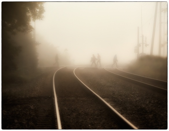 foggy day railway tracks Orton_Snapseed